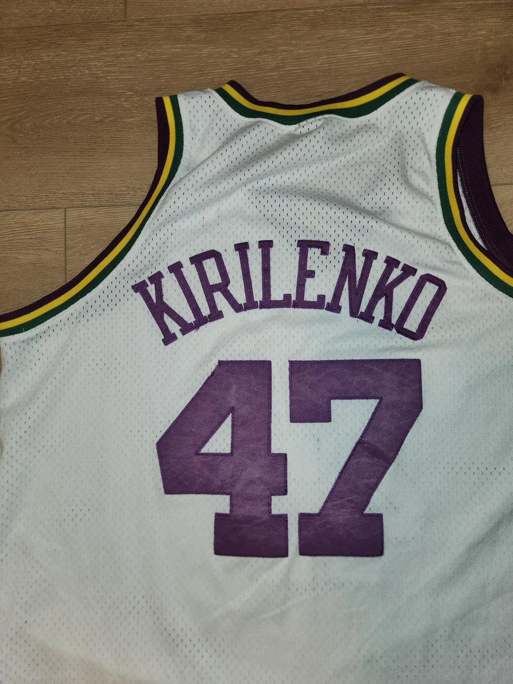 ANDREI KIRILENKO Utah Jazz Men White NBA Basketball Sewn Jersey XXL +2